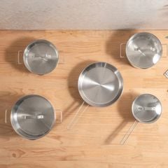  Bộ nồi Michelangelo Essential 5 món 105969 - 3 nồi, 1 quánh, 1 chảo inox 26cm 