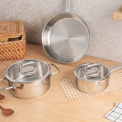  Bộ nồi Michelangelo Euroshine 6 món nắp kính 