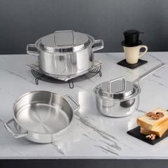 Bộ nồi Michelangelo Home Chef 4 món 106041 - 3 nồi, 1 quánh 