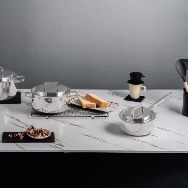 Bộ nồi Michelangelo Home Chef 4 món 106041 - 3 nồi, 1 quánh