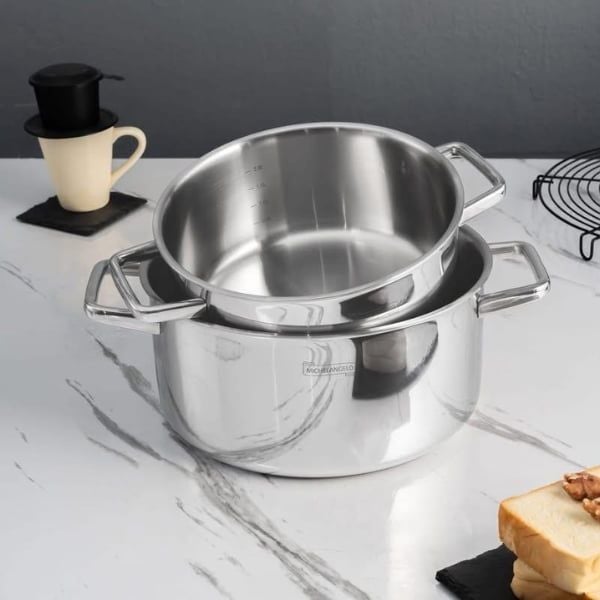 Bộ nồi Michelangelo Home Chef 4 món 106041 - 3 nồi, 1 quánh