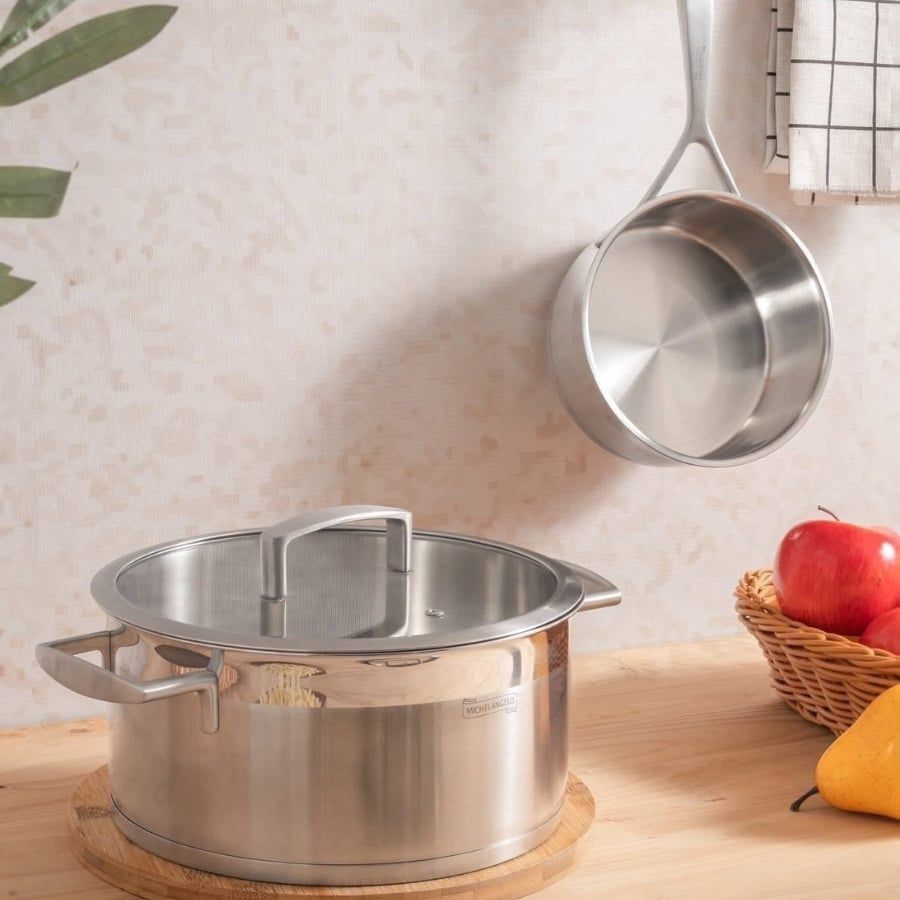 Bộ nồi Michelangelo Signature 5 món - 3 nồi, 1 quánh, 1 chảo inox