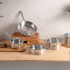  Bộ nồi Michelangelo Signature 5 món - 3 nồi, 1 quánh, 1 chảo inox 106003 