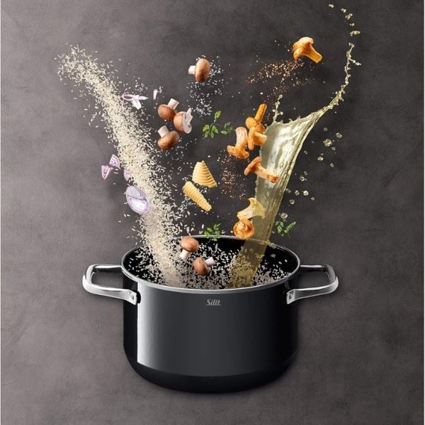 Bộ nồi Silit Elegance Line 4 món (3 nồi, 1 quánh) - Màu đen - Made in