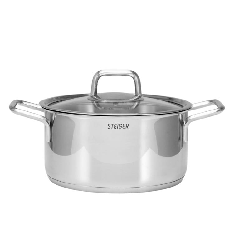 Bộ nồi inox Steiger Diamond 7 món | Inox cao cấp, đáy đa lớp