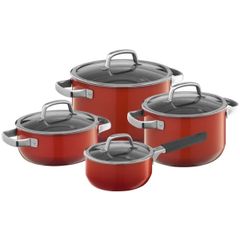  Bộ nồi WMF Fusiontec Mineral 4 chiếc màu đỏ (3 nồi, 1 quánh) 