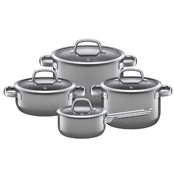 Bộ nồi WMF Fusiontec Mineral 4 chiếc màu xám xanh (3 nồi, 1 quánh)