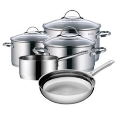  Bộ nồi WMF Provence Plus 5 món (3 nồi 1 quánh, 1 chảo thép) nắp kính 