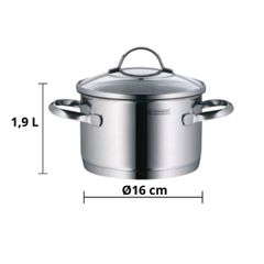  Bộ nồi WMF Provence Plus 5 món (3 nồi 1 quánh, 1 chảo thép) nắp kính 