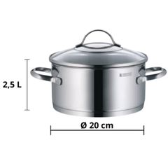  Bộ nồi WMF Provence Plus 5 món (3 nồi 1 quánh, 1 chảo thép) nắp kính 