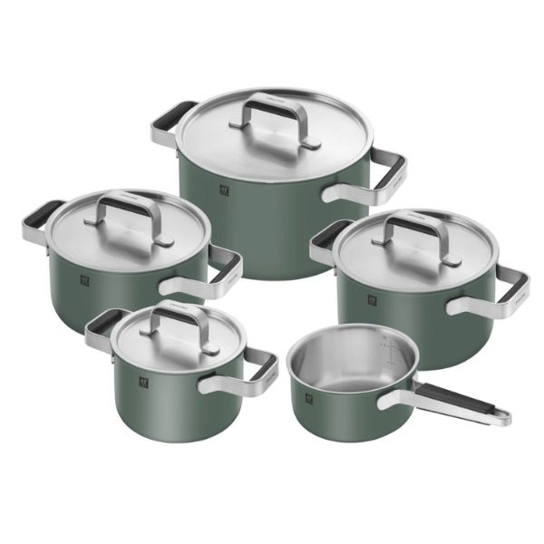 Bộ nồi Zwilling Pure 5 món - 4 nồi, 1 quánh - Màu xanh