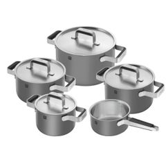 Bộ nồi Zwilling Pure 5 món (4 nồi, 1 quánh) - Màu Xám
