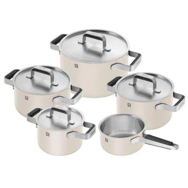 Bộ nồi Zwilling Pure 5 món - 4 nồi, 1 quánh - Màu Kem