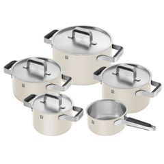 Bộ nồi Zwilling Pure 5 món (4 nồi, 1 quánh) - Màu Kem