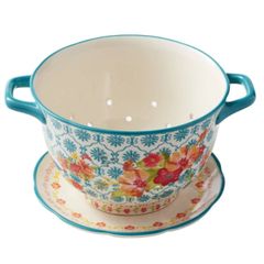  Bộ rổ sứ kèm đĩa đựng hoa quả Wildflower Whimsy The Pioneer Woman 5L 