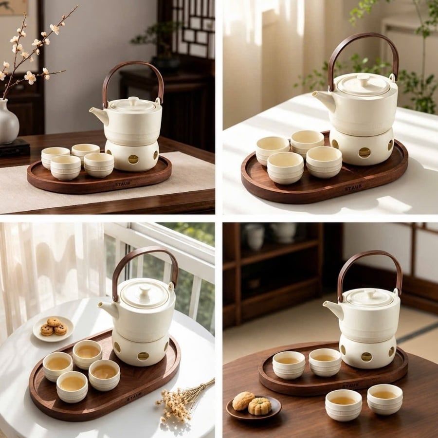 Bộ trà Staub Cast Iron Teapot