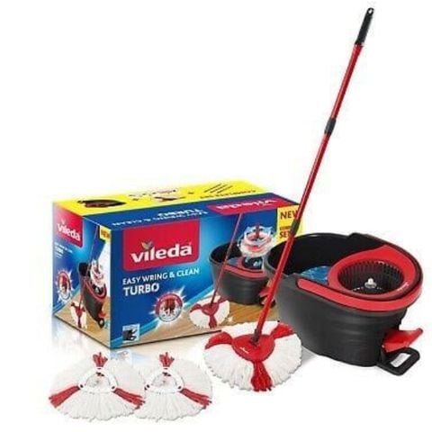 Cây lau nhà xoay Vileda Turbo 3in1 kèm 3 đầu lau (Bản Séc và VN)