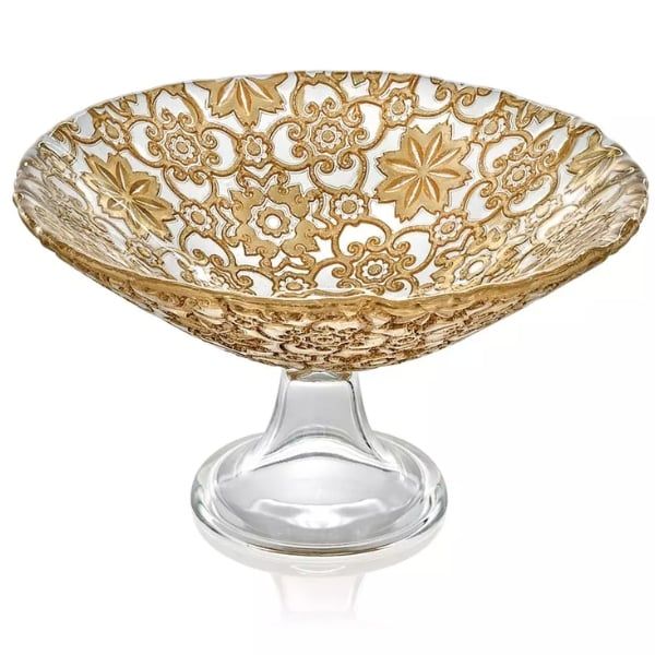 Chân bồng IVV Arabesque Gold Leaf 25cm - Pha lê lá vàng cao cấp