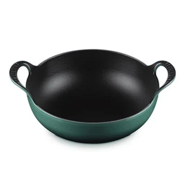 Chảo gang Le Creuset Balti 24cm 2 quai - Màu xanh Artichaut