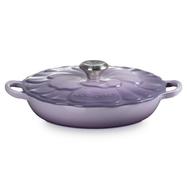 Chảo gang Le Creuset Petal Braiser có nắp 26cm màu tím
