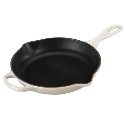 Chảo gang Le Creuset Meringue có miệng rót 20cm - Màu Kem
