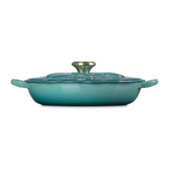  Chảo gang Le Creuset Petal Braiser có nắp 26cm 2.2L - Xanh Riviera 