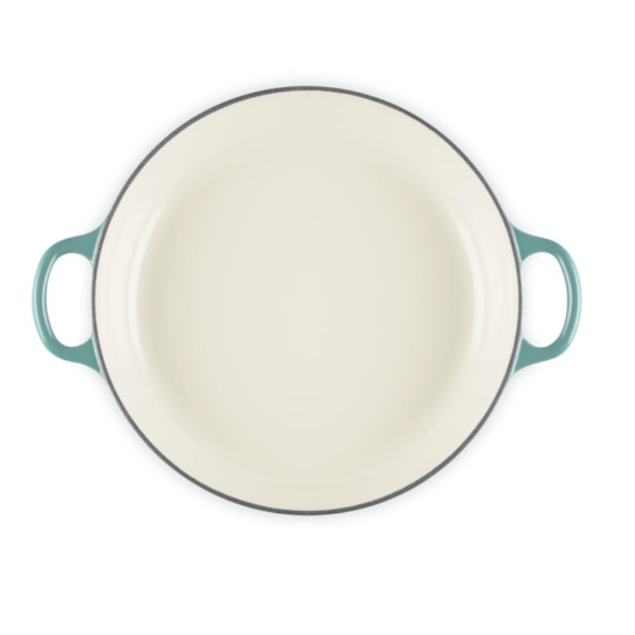 Chảo gang Le Creuset Petal Braiser có nắp 26cm 2.2L - Xanh Riviera