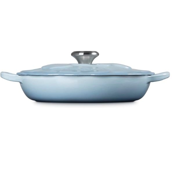Chảo gang Le Creuset Petal Braiser có nắp 26cm 2.2L - Màu xanh