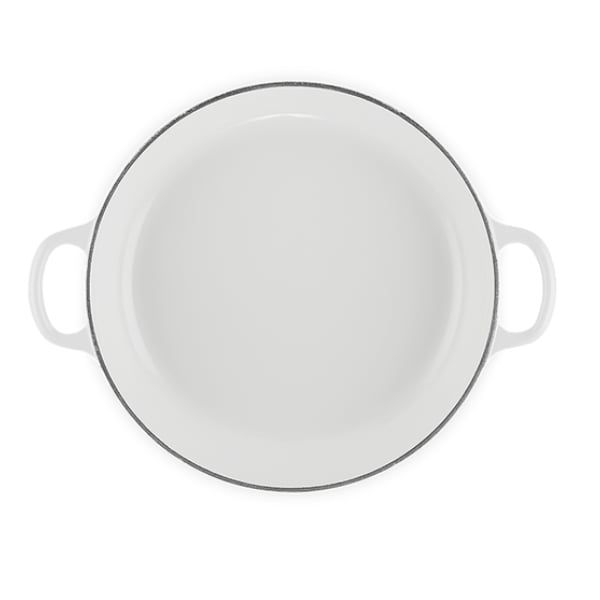Chảo gang Le Creuset Petal Braiser có nắp 26cm màu trắng