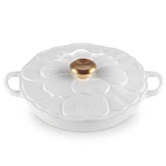  Chảo gang Le Creuset Petal Braiser có nắp 26cm màu trắng 2.2L - 21964026010051 
