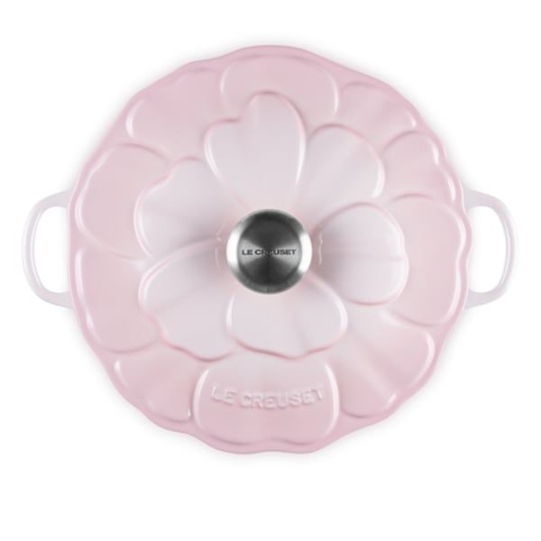 Chảo gang Le Creuset Petal Braiser có nắp 26cm màu hồng