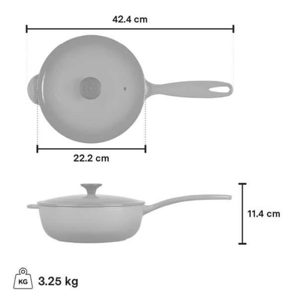 Chảo gang Le Creuset Saucier 21cm 2.1L có nắp