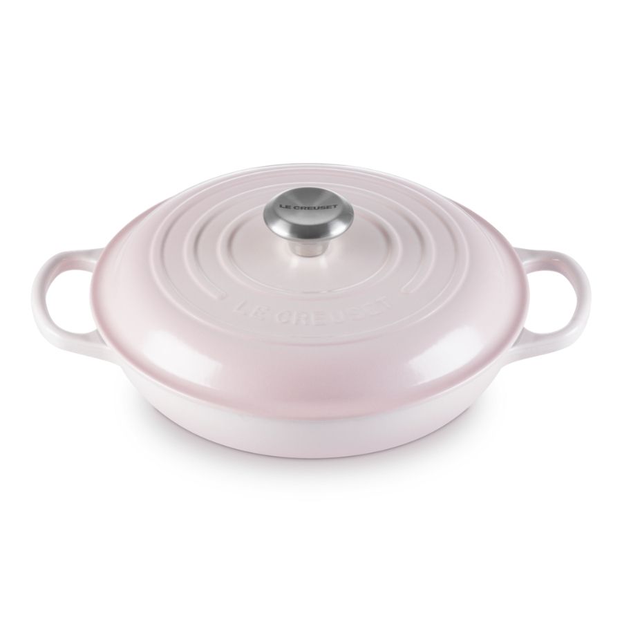Chảo gang Le Creuset Signature Braiser 26cm 2.2L - Màu Hồng