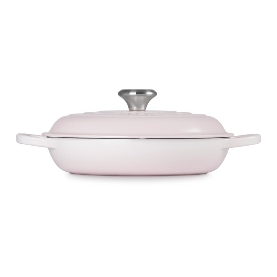 Chảo gang Le Creuset Signature Braiser 26cm 2.2L - Màu Hồng