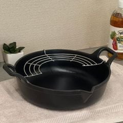  Chảo gang Oceno Tempura mỏ chim kèm giá gác - Size 20/24cm 