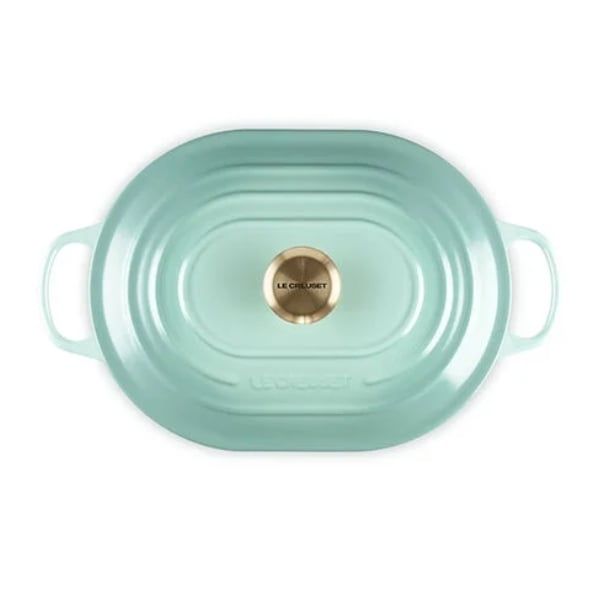 Chảo gang oval Le Creuset Oblong 31cm 3.4L - Màu Xanh Sea Salt