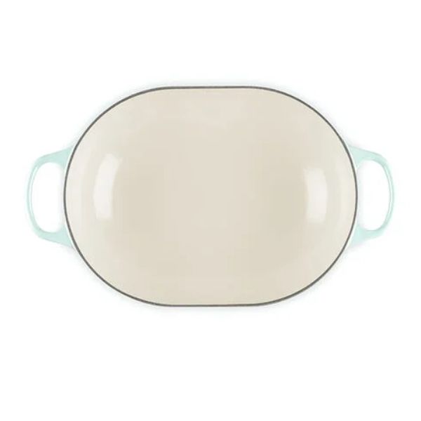 Chảo gang oval Le Creuset Oblong 31cm 3.4L - Màu Xanh Sea Salt