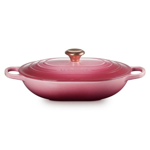 Chảo gang oval Le Creuset Oblong 31cm 3.4L màu Hồng Berry