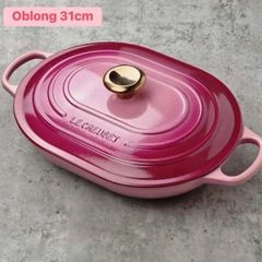  Chảo gang oval Le Creuset Oblong 31cm 3.4L - Hồng Berry 