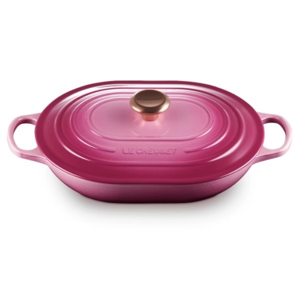 Chảo gang oval Le Creuset Oblong 31cm 3.4L màu Hồng Berry