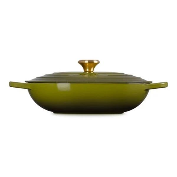 Chảo gang oval Le Creuset Oblong 31cm 3.4L - Màu xanh Oliu