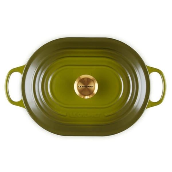 Chảo gang oval Le Creuset Oblong 31cm 3.4L - Màu xanh Oliu