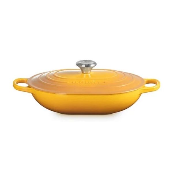 Chảo gang oval Le Creuset Oblong 31cm 3.4L - Màu Vàng Mù Tạt