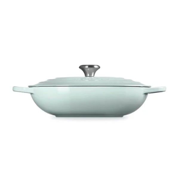 Chảo gang oval Le Creuset Oblong 31cm 3.4L - Màu Xanh Sea Salt