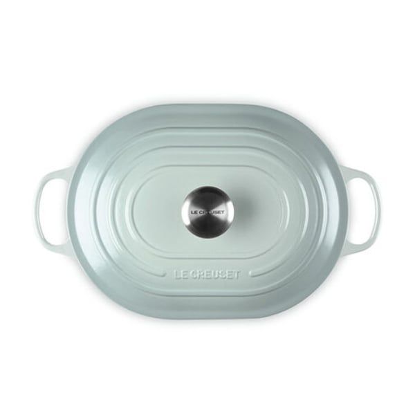 Chảo gang oval Le Creuset Oblong 31cm 3.4L - Màu Xanh Sea Salt