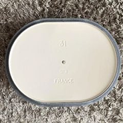  Chảo gang oval Le Creuset Oblong 31cm 3.4L - Hoa mai trắng 