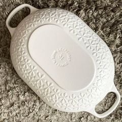  Chảo gang oval Le Creuset Oblong 31cm 3.4L - Hoa mai trắng 