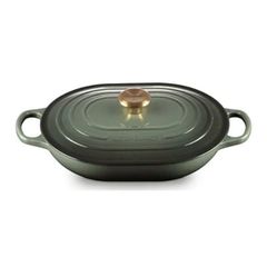  Chảo gang oval Le Creuset Oblong 31cm 3.4L - Màu Xanh Xám 