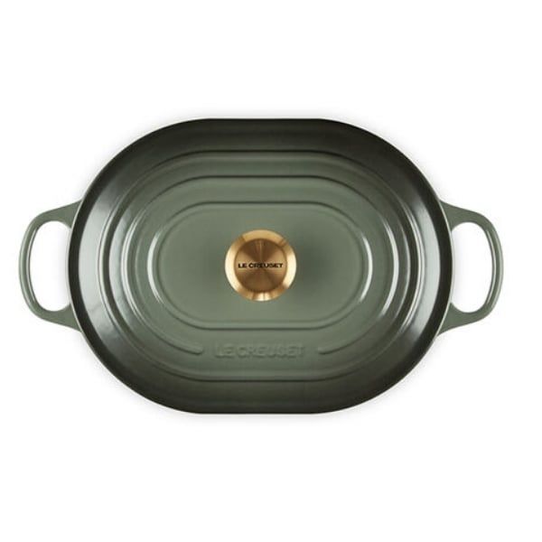 Chảo gang oval Le Creuset Oblong 31cm 3.4L - Màu Xanh Xám