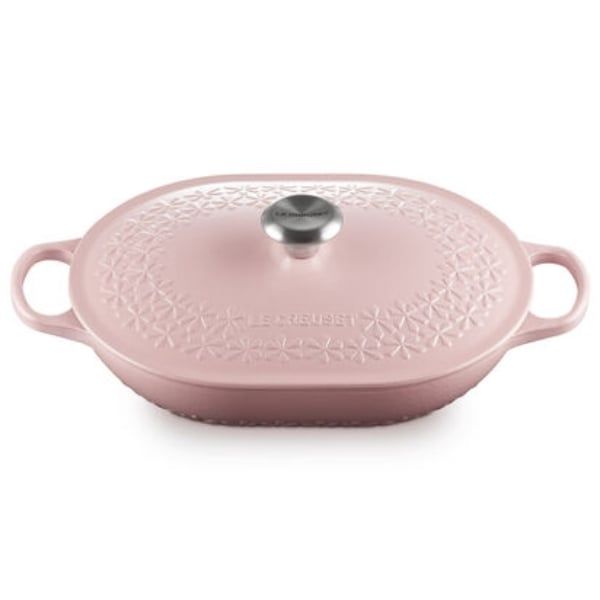 Chảo gang oval Le Creuset Oblong 31cm có nắp màu hồng - 21996 31 50 14